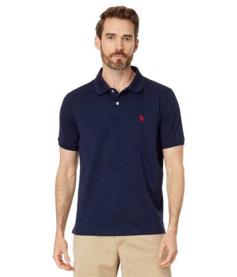 Imbracaminte Femei Betsy Adam Poly Spandex Ottoman Knit Short Sleeve Solid Performance Textured Polo Shirt Classic Navy