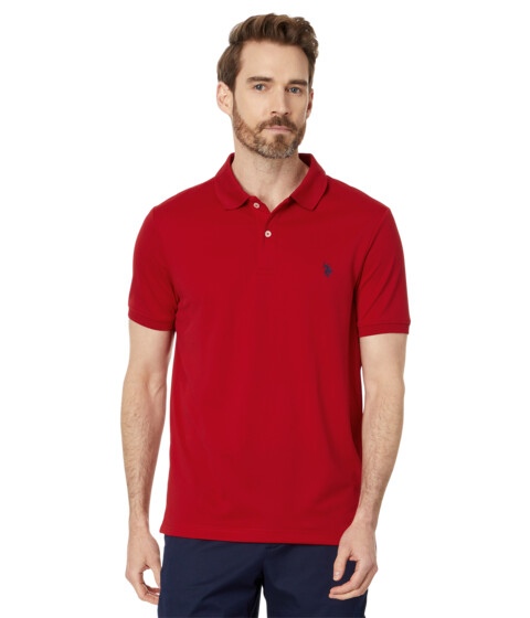 Imbracaminte Femei Betsy Adam Poly Spandex Ottoman Knit Short Sleeve Solid Performance Textured Polo Shirt Engine Red