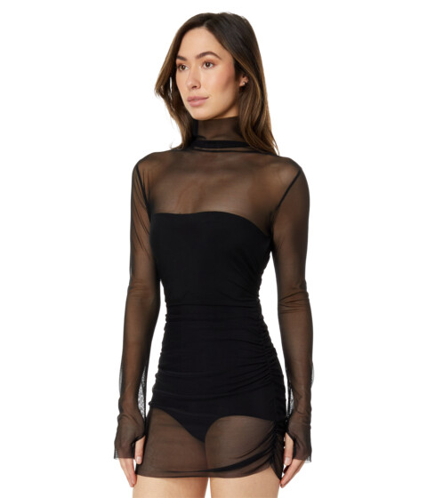 Imbracaminte Femei Norma Kamali Long Sleeve Turtleneck Super Mini Dress BlackBlack Mesh