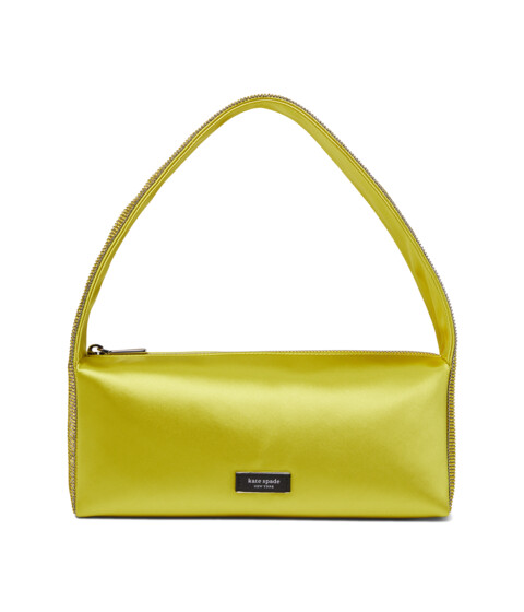 Genti Femei Kate Spade New York Afterparty Satin and Crystal Embellished Shoulder Bag Chartreuse Multi