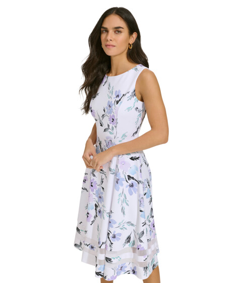 Imbracaminte Femei Calvin Klein A-Line Printed Scuba Dress with Illusion Hem Detail Opal Multi