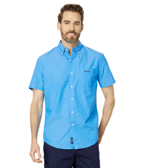 Imbracaminte Barbati US POLO ASSN Short Sleeve Classic Fit Dobby Dot Pattern Woven Shirt Blue Fin