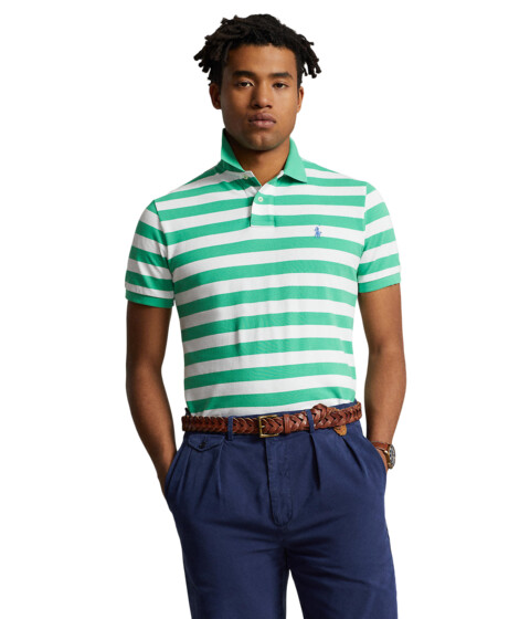 Imbracaminte Barbati Polo Ralph Lauren Classic Fit Striped Mesh Polo Shirt Green