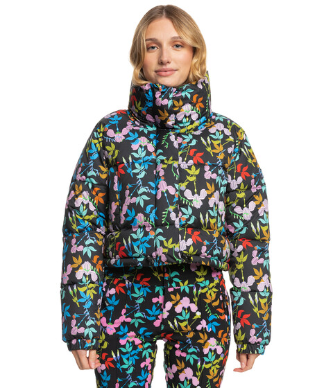 Imbracaminte Femei Roxy Roxy X Cynthia Rowley Short Puffer Jacket True Black Multifloral