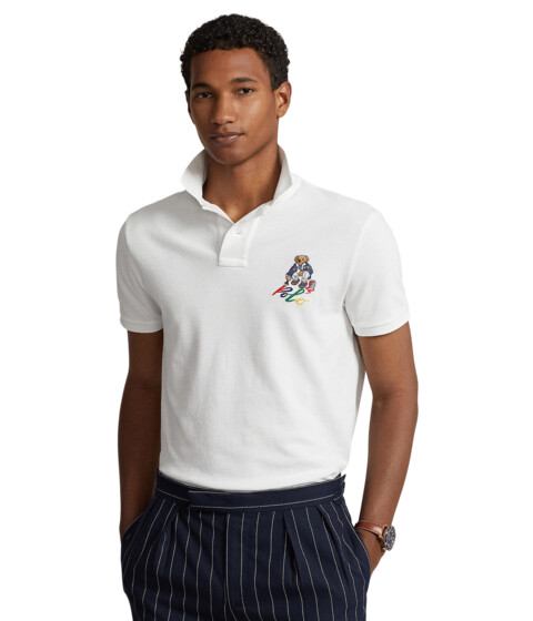 Imbracaminte Barbati Polo Ralph Lauren Classic Fit Polo Bear Mesh Polo Shirt White Paint Bear