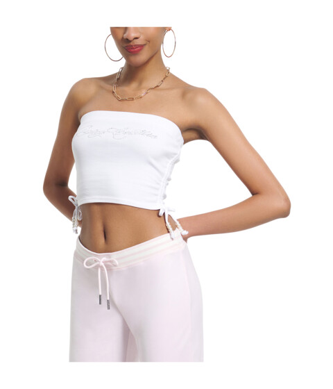 Imbracaminte Femei Juicy Couture Rib Tube Top With Ties White