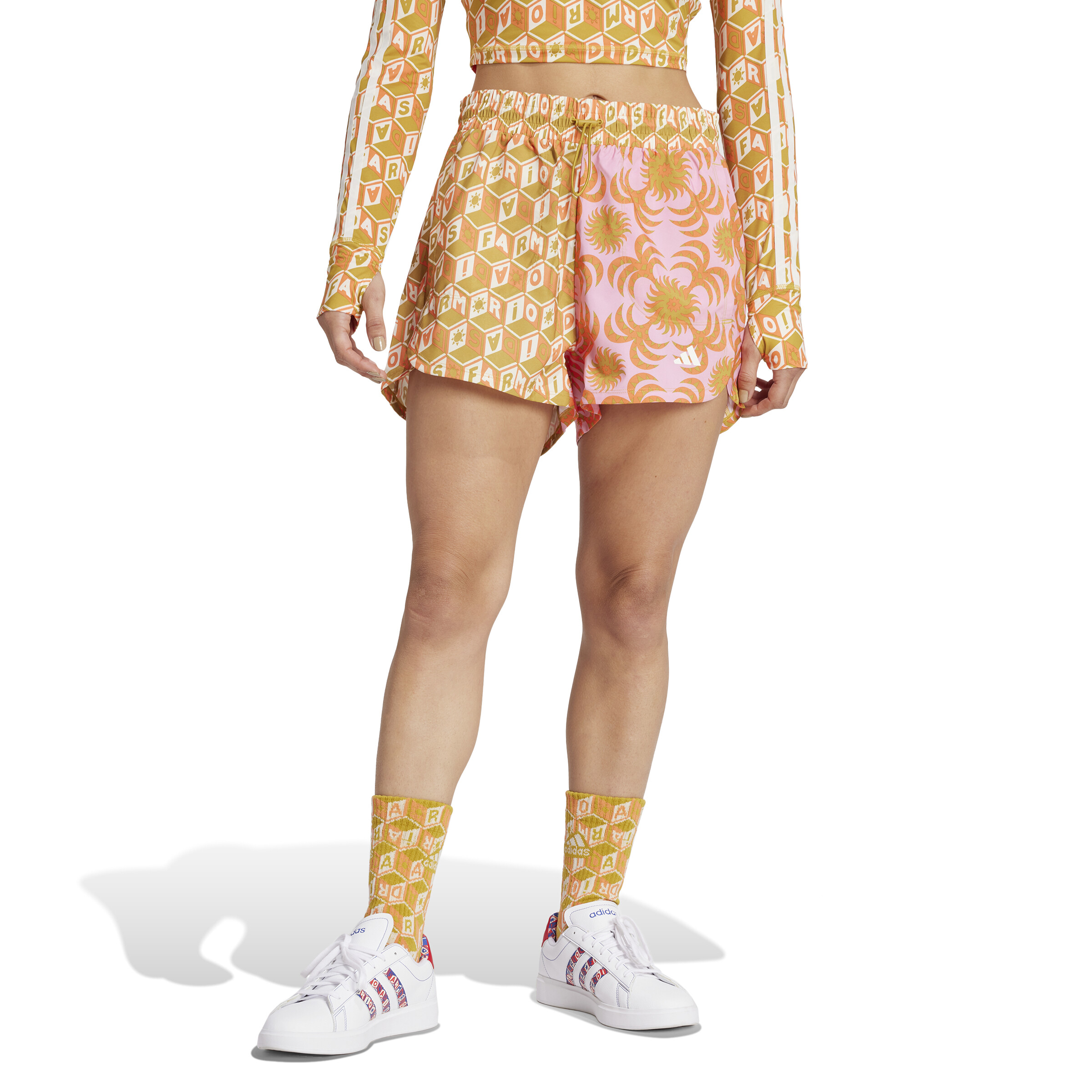Imbracaminte Femei adidas Farm Pacer Shorts Semi PinkSemi Solar Orange