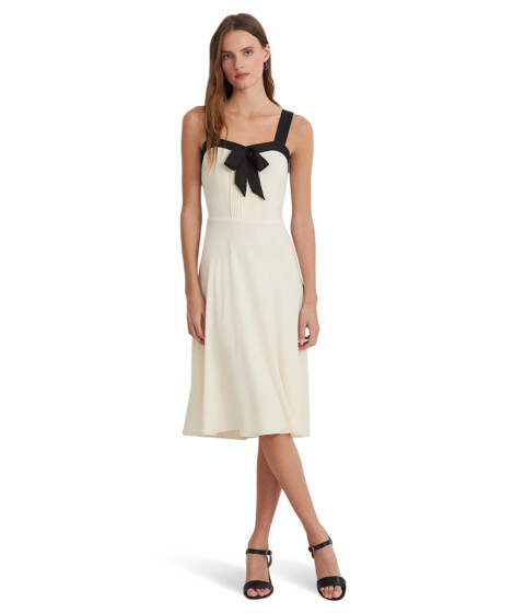 Imbracaminte Femei LAUREN Ralph Lauren Two-Tone Georgette Sleeveless Dress Mascarpone CreamBlack