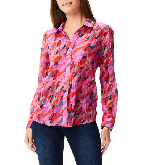 Imbracaminte Femei NICZOE Petal Splash Crinkle Shirt Pink Multi