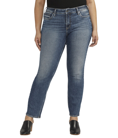 Imbracaminte Femei Silver Jeans Co Plus Size Suki Mid Rise Curvy Fit Straight Jeans W93413EAE389 Indigo