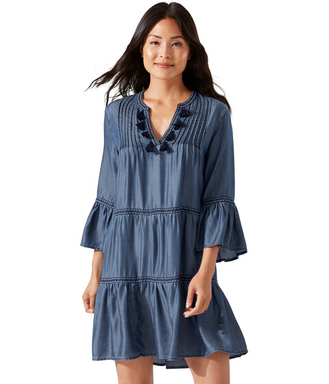 Imbracaminte Femei Tommy Bahama Embroidered Tier Dress Chambray