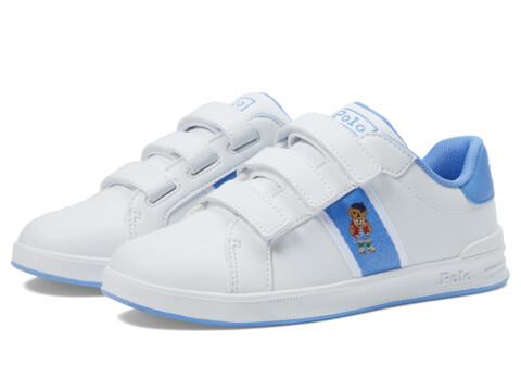 Incaltaminte Fete Polo Ralph Lauren Heritage Court II Bear EZ (Little Kid) WhiteHarbor Island Blue