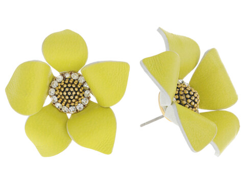 Bijuterii Femei Kate Spade New York Flower Power Leather Studs Earrings Yellow Multi