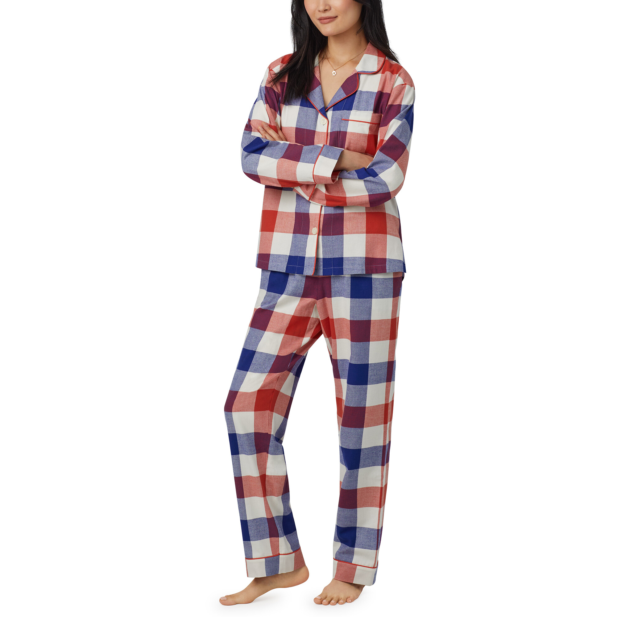 Imbracaminte Femei BedHead Pajamas Long Sleeve Flannel Classic PJ Set Harvest Plaid