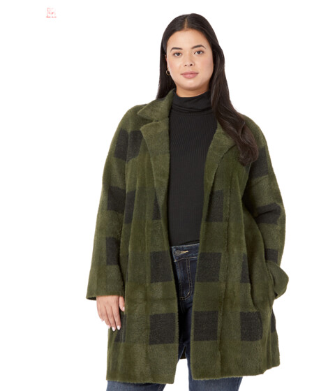 Imbracaminte Femei Liverpool Plus Size Open Front Coatigan Sweater GreenBlack Buffalo