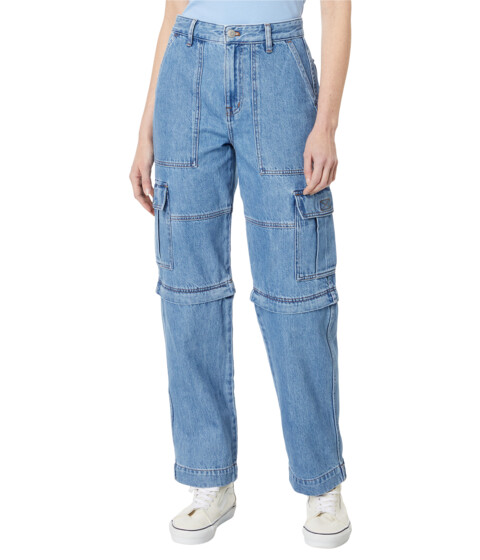 Imbracaminte Femei Madewell Baggy Straight Cargo Jeans in Thetford Wash Zip-Off Edition Thetford Wash