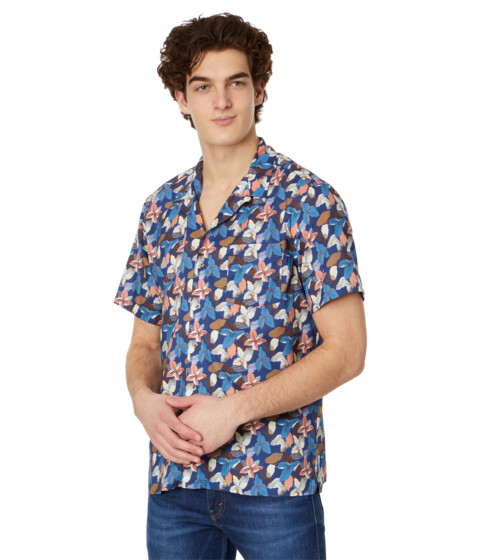 Imbracaminte Barbati Johnston Murphy Short Sleeve Abstract Floral Camp Shirt Navy