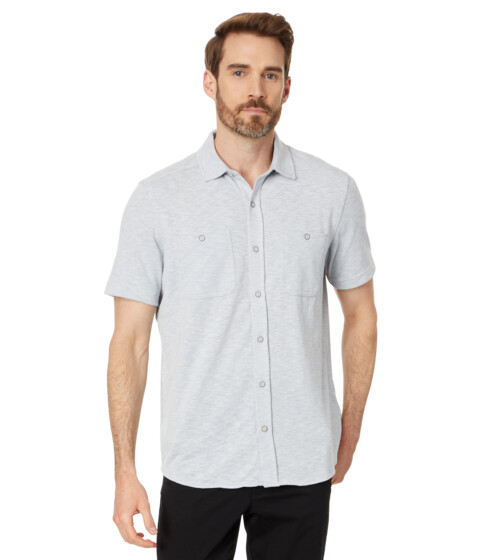 Imbracaminte Barbati Johnston Murphy Short Sleeve Double Pocket Knit Shirt Gray