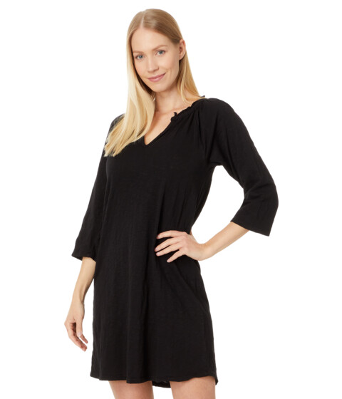 Imbracaminte Femei Mod-o-doc 34 Sleeve Shirred Split Neck Dress Black
