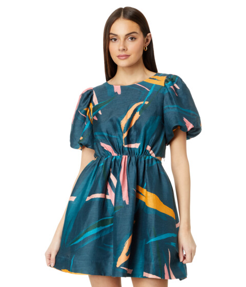 Imbracaminte Femei Vineyard Vines Puff Sleeve Cutout Dress Tropical Abstract- Blue