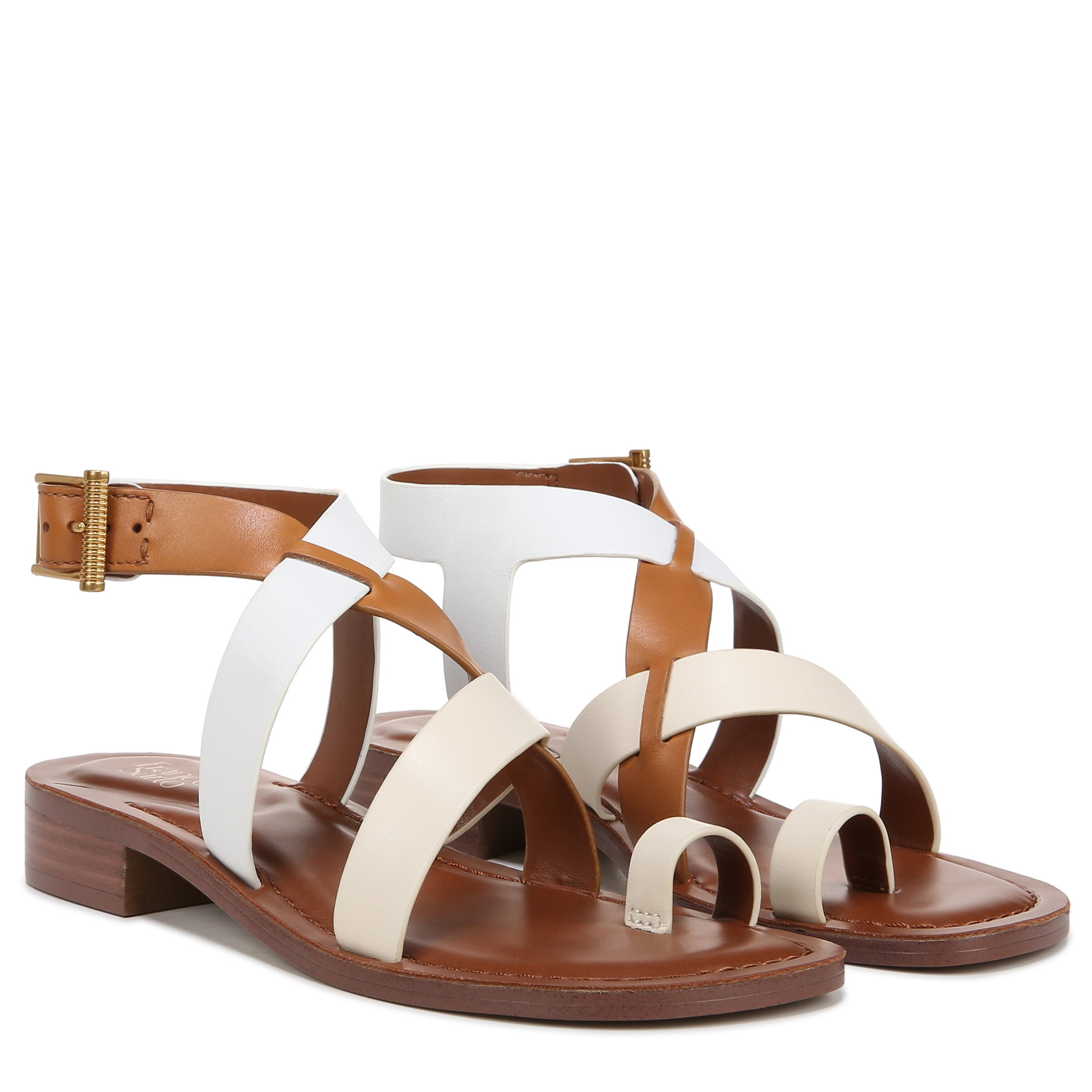 Incaltaminte Femei Franco Sarto Ina Strappy Sandals Ivory WhiteTan Leather