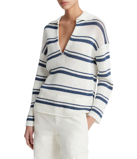 Imbracaminte Femei Vince Racked Ribbed Stripe Pullover Off White Combo