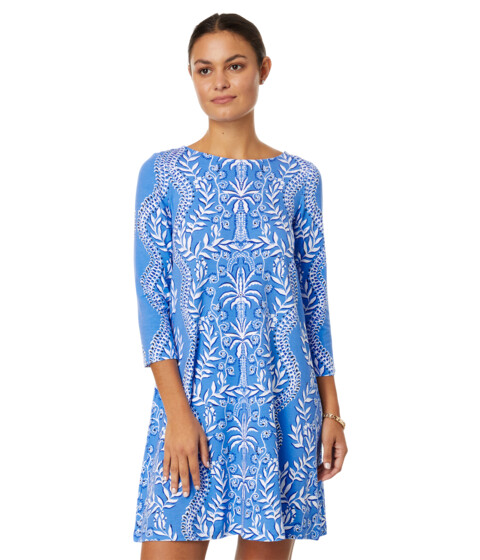 Imbracaminte Femei Lilly Pulitzer Ophelia 34 Sleeve Dress Abaco Blue Have It Both Rays Engineered Knit Dress