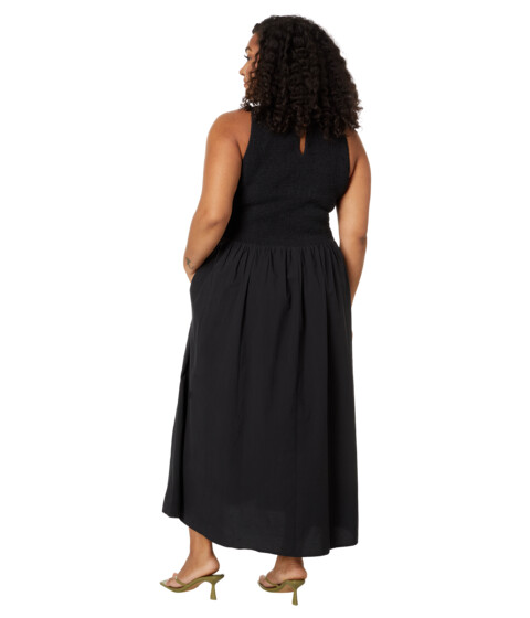 Imbracaminte Femei Madewell Plus Smocked Sleeveless Midi Dress True Black