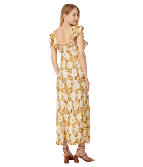 Imbracaminte Femei Madewell Flutter-Sleeve Slip Maxi Dress in Floral Cupro-Blend Chamomile Tea