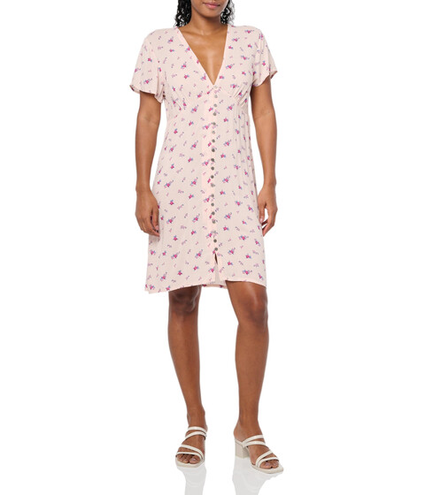 Imbracaminte Femei Lucky Brand Mini Short Sleeve Slip Dress Peach Blush Multi