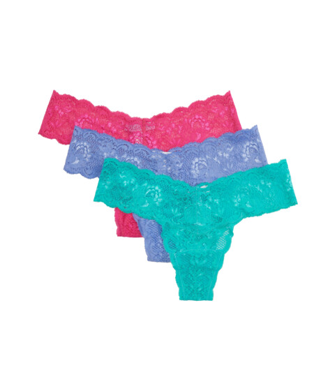 Imbracaminte Femei Cosabella Never Say Never 3 Pack Lowrider Thong Portif Bl Flori Pink Addy Grn