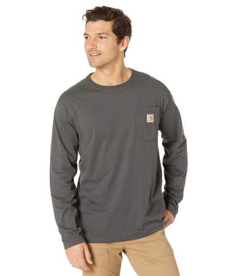 Imbracaminte Barbati Carhartt Force Relaxed Fit Midweight Long Sleeve Pocket Tee Carbon Heather