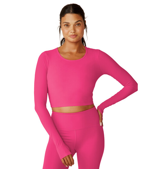 Imbracaminte Femei Beyond Yoga Performance Knit Resilient Cropped Pullover Pink Energy