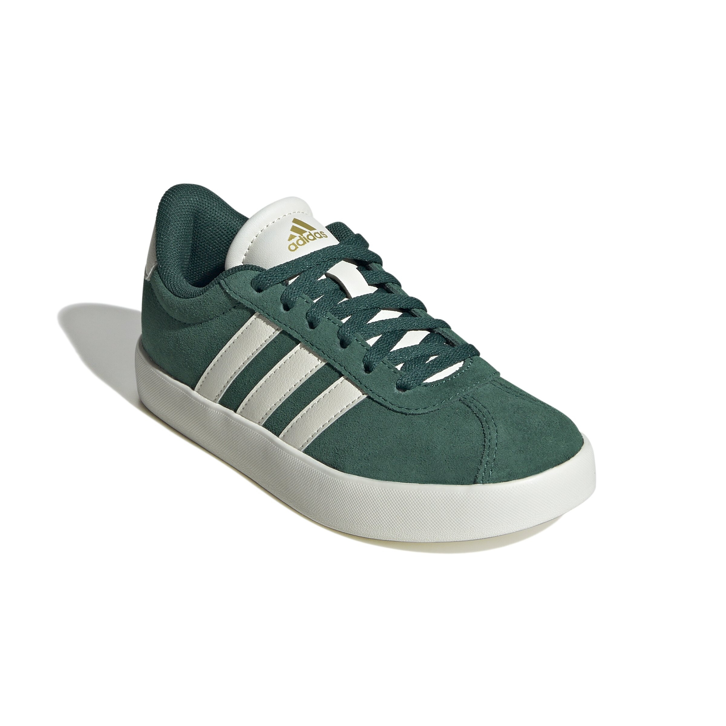 Incaltaminte Fete adidas Kids VL Court 30 (Little KidBig Kid) Collegiate GreenOff-WhiteGold Metallic