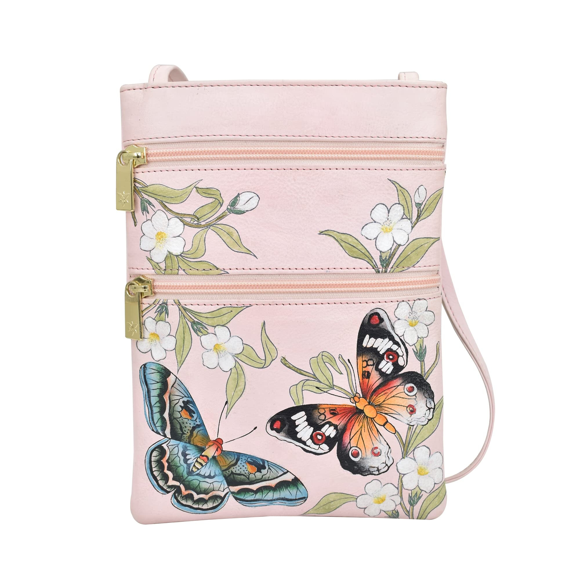 Genti Femei Anuschka Handbags Mini Double Zip Travel Crossbody 448 Butterfly Melody
