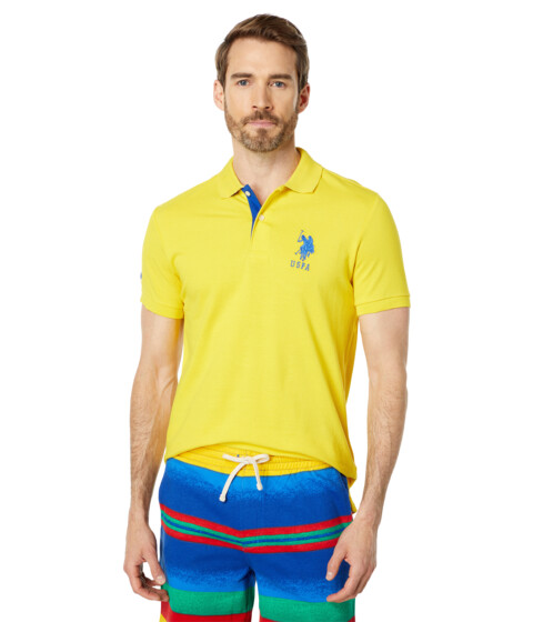Incaltaminte Femei US POLO ASSN Slim Fit Big Horse Polo with Stripe Collar Cyber Yellow