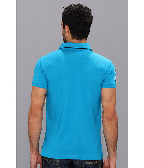 Incaltaminte Barbati US Polo Assn Slim Fit Big Horse Polo with Stripe Collar Teal Blue image2