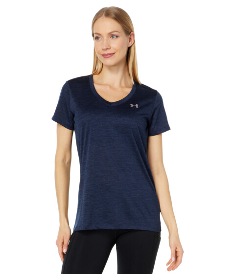 Imbracaminte Femei Under Armour UA Techtrade Twist V-Neck Midnight NavyCadetMetallic Silver