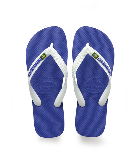 Incaltaminte Fete Havaianas Brazil Logo Flip Flop Sandal (ToddlerLittle KidBig Kid) Marine Blue