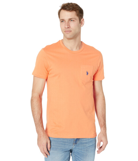 Incaltaminte Femei US Polo Assn Solid Crew Neck Pocket T-Shirt Honey Orange