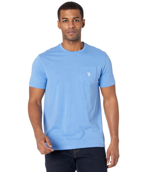 Incaltaminte Femei US POLO ASSN Solid Crew Neck Pocket T-Shirt Palace Blue Heather