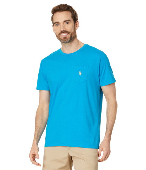 Incaltaminte Femei US POLO ASSN Solid Crew Neck Pocket T-Shirt Turquoise Heather